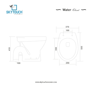 โถสุขภัณฑ์เซรามิคแบบตั้งพื้น EWC-S รุ่นทูพีซ ดีไซน์ทันสมัย ระบบ S-Trap แบบกดสองปุ่ม ทำความสะอาดง่าย เหมาะสำหรับใช้ในห้องน้ำโรงพยาบาล - Product Image 3