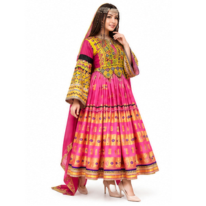 Nuevo Vestido Afgano Kuchi Hecho a Mano para Mujer, Diseño Tradicional, Tela de Lino y Seda de Alta Calidad, Último Diseño, MOQ Bajo - Product Image 3