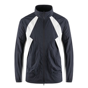 100% Nylon unisexe léger bloc de couleur mode vêtements de sport Streetwear fermeture éclair extérieur coupe-vent Protection UV veste de pêche - Product Image 4