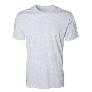 T-shirt à manches courtes pour homme en coton doux, gris clair, col rond, basique, léger, respirant, pour tous les jours, été - Product Image 1