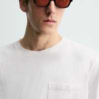 T-shirt à manches longues pour homme, coupe ample avec poche |   T-shirt décontracté à col rond 100% coton avec logo sur le devant |   Maillot vierge personnalisé en gros OEM/ODM
