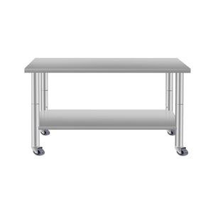 Tavolo da Preparazione Commerciale 48x24 in Acciaio Inossidabile con Ripiano Inferiore e Ruote per Ristoranti e Uso Domestico - Isole e Carrelli da Cucina - Product Image 1