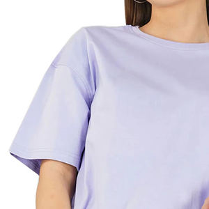 Camiseta básica para niñas, informal, de manga corta, cuello redondo, algodón suave, transpirable, cómoda, top de moda de verano, ajuste relajado, uso diario - Product Image 5