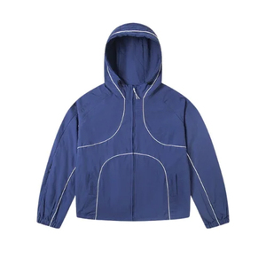 High Quality <b>Men's</b> Nylon Coated Stand Collar Thick Windproof Waterproof Winter Sports Windbreaker Tracksuit <b>Jacket</b> Front Running - Product Image 1