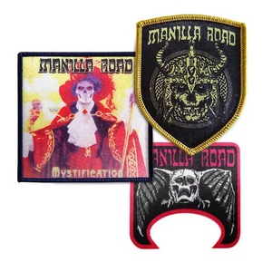Manilla Road Patch thermocollant imprimé en 3D, motif Crâne de chauve-souris noir et rouge, forme irrégulière, applique en toile - Product Image 5