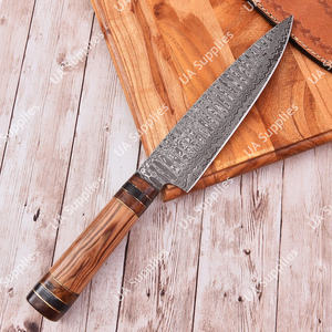 Couteau de Chef Ambidextre Écologique de 7 Pouces en Acier Damas Léger Forgé à la Main de Qualité Industrielle, Fournitures OEM UA - Product Image 2