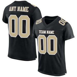Wholsale Direct Industry Best Selling Custom Black <b>Silver</b> <b>Mesh</b> Authentic Football Jersey - Product Image 4