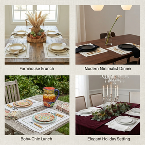 Elegant Cotton Table Mat Dining Decor Reusable Eco Friendly <b>Placemat</b> Embroidered Surface Protection Table Mat for Home - Product Image 2