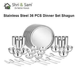 Stainless Steel 36 PCS Dinner Set for 6 People Shagun Premium <b>Dinnerware</b> Sets - Product Image 3