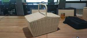 Cesta de Almacenamiento de Ratán Rectangular con Asa, Estilo Rústico, Hecha a Mano, Ecológica, Multiusos, Organizador para Sala de Estar - Product Image 4