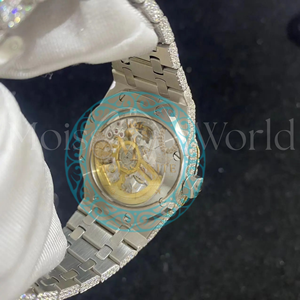 Luxury Men's Fully <b>Iced</b> <b>Out</b> Diamond Chronograph <b>Watch</b> 42mm Analog Quartz Movement Folding Clasp <b>Watch</b> For Men On Best Price - Product Image 3