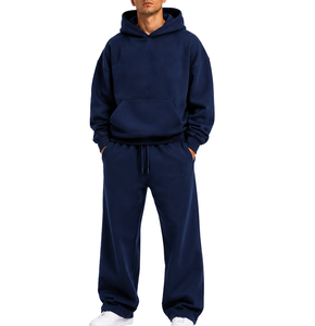 Custom <b>Men</b>’s Oversized Tracksuit <b>Set</b> 100% Cotton Heavyweight Fleece Hoodie & Sweatpants Premium Streetwear Sweatsuit - Product Image 3