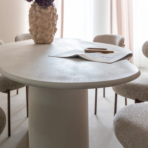 Table à manger Vandana Solace Altis en bois effet béton blanc - Product Image 3