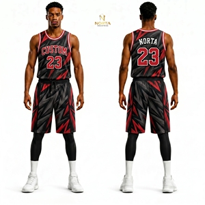 Conjunto de Uniforme de Baloncesto con Diseño de Ondas de Agua Azules y Blancas, Sublimado, Transpirable, de Malla de Poliéster, Ropa Deportiva Profesional para Equipos - Product Image 4