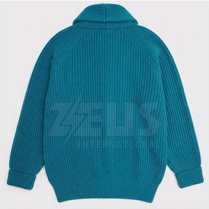 Cardigan classique pour homme en mélange de coton et de laine, manches longues, tricot côtelé, boutons sur le devant, tissu doux, coupe classique, pour l'automne et l'hiver - Product Image 2