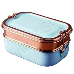 Nouvel arrivage boîte à déjeuner conteneur de stockage de nourriture en vrac en acier inoxydable ensemble rectangulaire à deux étages - Product Image 1