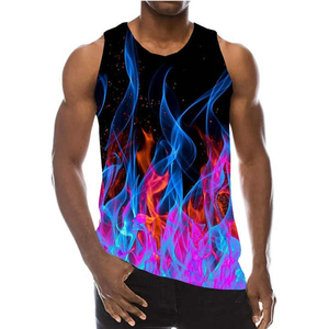 Custom Fitness Gym Tank Tops Vests <b>Singlets</b> Knitted Plus Size Custom Made Sports <b>Men</b> Digital Printing Quantity Print - Product Image 4