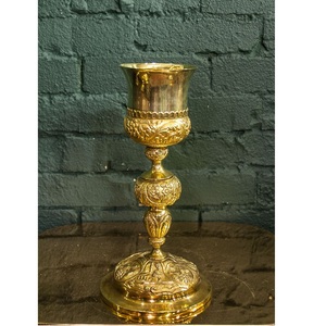 Handmade Metal Chalice And Ciborium <b>Set</b> For Eucharistic Celebration With Antique Finish And Religious Worship Accessories - Product Image 1