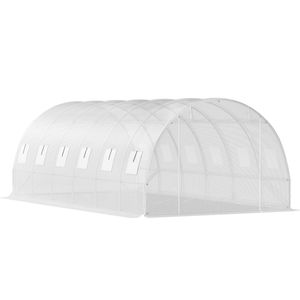 Serra Portatile 20 X 10 X 7 ft con Tunnel Passabile, 3 Travi Superiori e 2 Pali Diagonali, Serra Prefabbricata Zincata - Product Image 4