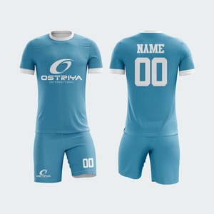 Conjuntos Deportivos de Fútbol de Poliéster, Impresión Digital por Transferencia de Calor, Parte Delantera Corta, Secado Rápido, Transpirable, Uniformes Personalizados con Nombre de Equipo - Product Image 2