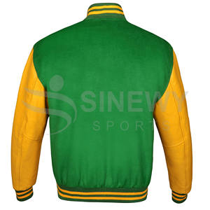 Chaqueta de béisbol personalizada con parche de logotipo Street Wear, estilo Trucker, Letterman, de cuero, Varsity, para hombre - Product Image 4