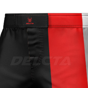 กางเกงวิ่ง MMA สีพื้นพิมพ์โลโก้ตามสั่ง กางเกงยิวยิตสู MMA สีตัดกันแบบกิโมโน - Product Image 4
