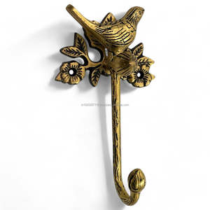 <b>Industrial</b> brass wall hooks built for strength reliability aesthetic appeal in wall mounted storage applications homes offices - Product Image 4