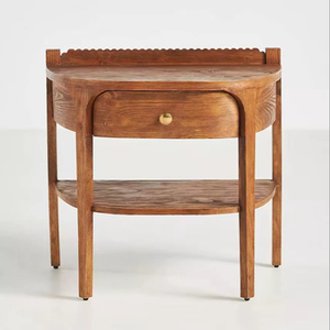 ไม้เนื้อแข็ง 100% โต๊ะข้างเตียงอเนกประสงค์ทันสมัยพร้อมชั้นเก็บของ สำหรับห้องนอนอพาร์ทเมนต์ขนาดเล็ก โต๊ะข้างเตียงแบบเคลื่อนย้ายได้เรียบง่ายสำหรับใช้ในบ้าน - Product Image 2