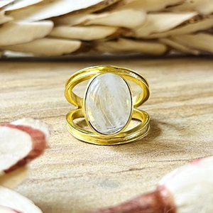 Unique Design Moonstone <b>Rings</b> Boho Brass <b>Ring</b> Women 18k Gold Plated Minimalist Geometric Band <b>Dainty</b> Jewelry Wholesale/OEM/ODM - Product Image 5