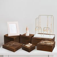 Ensemble de supports de présentation en bois massif pour buffet, supports pour gâteaux, desserts, traiteur, hôtel, magasin, vente en gros