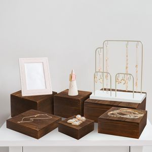 Juego de soportes elevadores de madera maciza para buffet, bloques elevadores para alimentos, postres, catering, hoteles, tiendas, venta al por mayor - Product Image 5