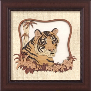 Decoración de Pared de Tigre Tallado en Madera, Estilo Tradicional, Decoración para Sala de Estar y Hogar - Product Image 1