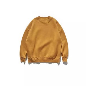 Sweat-shirt orange pour homme, col rond, basique, personnalisable avec logo OEM, en molleton de coton épais, coupe oversize, avec broderie et impression - Product Image 3