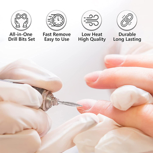 Top Trending Nail Cuticle Cleaning Tools Set Stainless Steel Manicure Nail Drill Bits Polish Handle Electric Nail Drill Bit Sets - Product Image 2