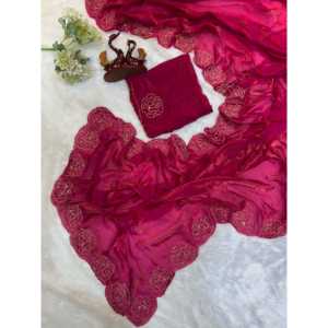 Designer Traditional Muslim Saree with <b>Beautiful</b> Katdana Handwork Trending Traditional Clothing and Accessories - Product Image 2