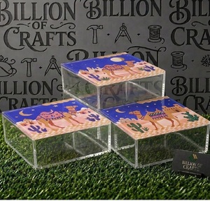 Conteneur alimentaire en acrylique transparent de luxe pour dattes, fruits secs, noix, desserts, chocolats, baklava, emballage cadeau pour Ramadan et Eid - Product Image 4