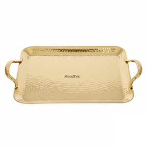Bandeja de Metal Chapada en Oro de Lujo, Elegante Plato Rectangular para Servir, Decoración del Hogar, Bodas y Mesa de Café, Tienda de Regalos - Product Image 4