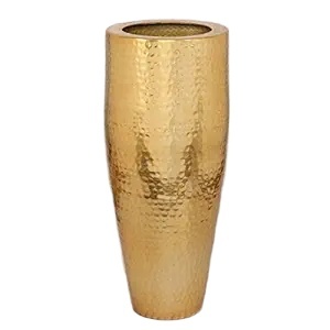 Florero cilíndrico para flores Diseño de jarrón moderno Florero-Mesa Maceta decorativa Florero chapado en oro de hierro - Product Image 2