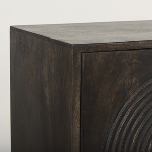 Wooden Dark Brown Carved Arch Pattern 4 Door <b>Sideboard</b> - Product Image 6