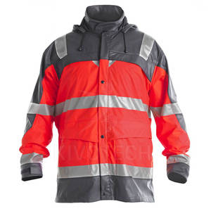 Chaqueta de Seguridad de Alta Visibilidad para Hombre MALUZA INDUSTRIES, Material de Poliéster, Impermeable, Resistente al Viento, con Banda Reflectante Plateada, para Minería - Product Image 2