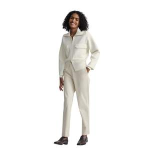 เสื้อแจ็คเก็ตถักสำหรับผู้หญิง เนื้อผ้าเรียบลื่น ซิปด้านหน้า แขนยาว มีกระเป๋าหน้าอก เสื้อคลุมน้ำหนักเบาสำหรับใส่ทุกวัน - Product Image 3