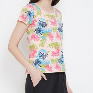 Camisetas personalizadas estampadas de manga corta para mujer, ropa exterior de moda, camisetas casuales con cuello redondo para mujer - Product Image 5