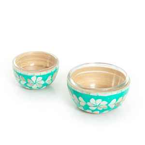 Juego de tazones redondos ecológicos de resina de nácar y madera, diseño moderno, vajilla pulida hecha a mano, tazón pulido. - Product Image 1