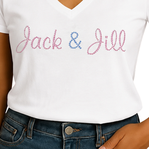 Camiseta Blanca con Cuello en V para Mujer, Diseño de Letras Cursivas Brillantes, Ropa Casual para el Día a Día, Estilo Urbano, Cómoda, a la Moda - Product Image 6