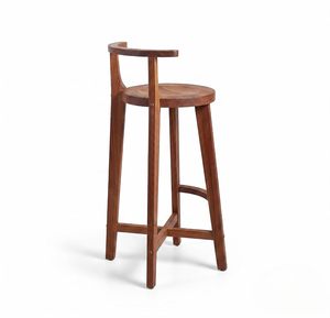 Tabouret de bar en bois massif de qualité supérieure avec structure en bois robuste, chaise de comptoir moderne pour îlot de cuisine, bar à domicile, café, restaurant - Product Image 5