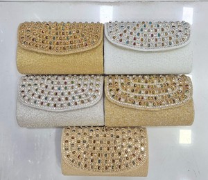 Luxury Handmade Crystal Beaded Evening <b>Clutch</b> Bag for Women | Bridal <b>Wedding</b> Party Envelope Purse with Multicolor Stone - Product Image 5