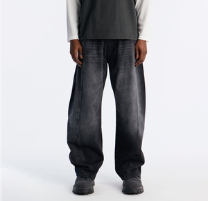 Jeans de mezclilla lavados personalizados de alta calidad, jeans casuales holgados para hombre, jeans de estilo urbano para hombre - Product Image 1