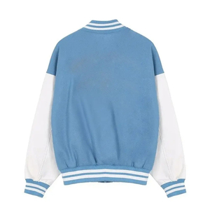 Blouson universitaire vintage en jean respirant pour homme, col montant, avec logo frontal, collection hiver 2025 – Vente en gros, haute qualité, personnalisable - Product Image 6