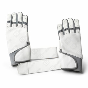Gants de baseball unisexe professionnels en cuir de vachette de protection des mains de couleur blanche et grise pour la pratique du frappeur, nouvel arrivage - Product Image 5
