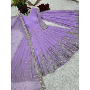 Shree Hari Fashion-SR ชุดราตรีสีม่วงเย็บพร้อมชุดเดรสสำหรับงานปาร์ตี้ขนาด M - Product Image 5